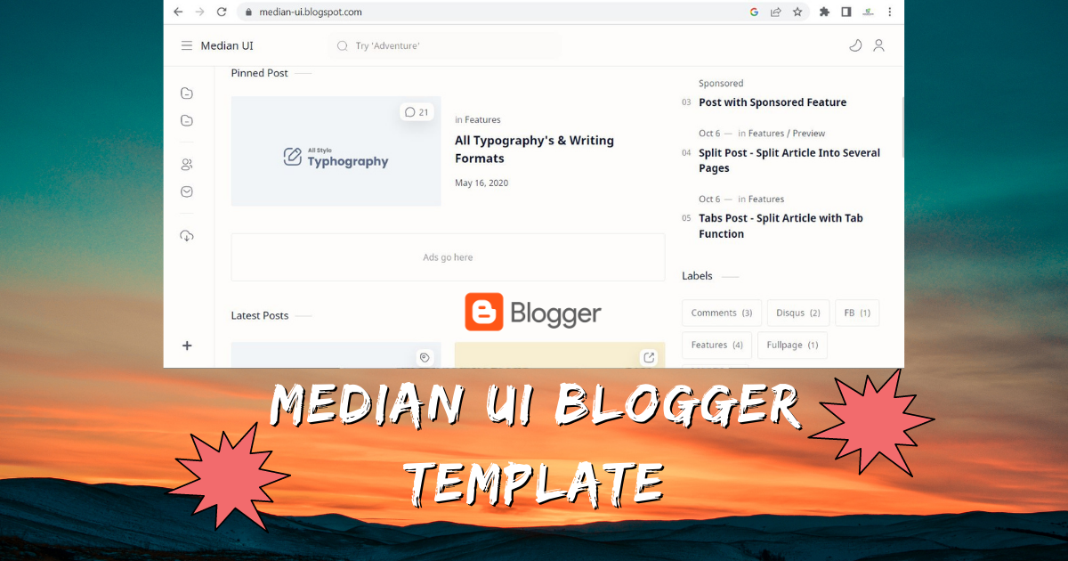 Median UI Premium Blogger Template Download