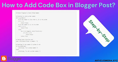 Code Box in Blogger Post